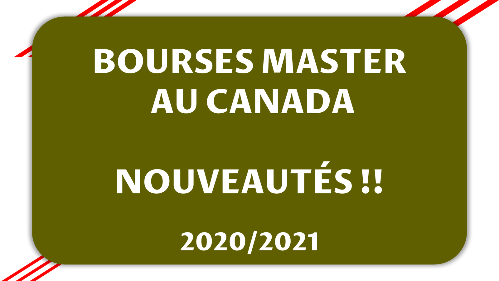Bourses Master Canada 2020 2021