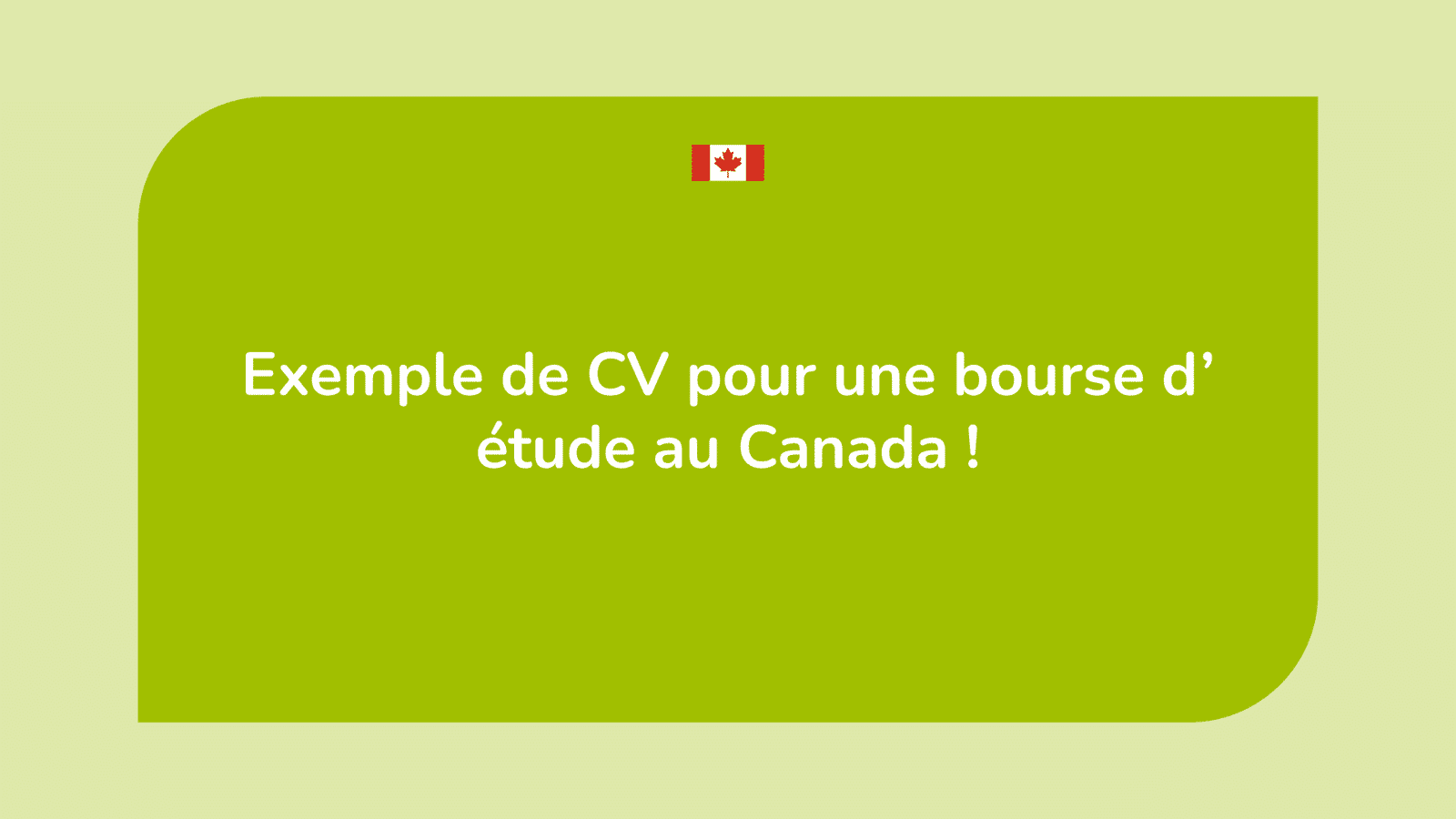 Exemple De Cv Pour Une Bourse D Etude Au Canada